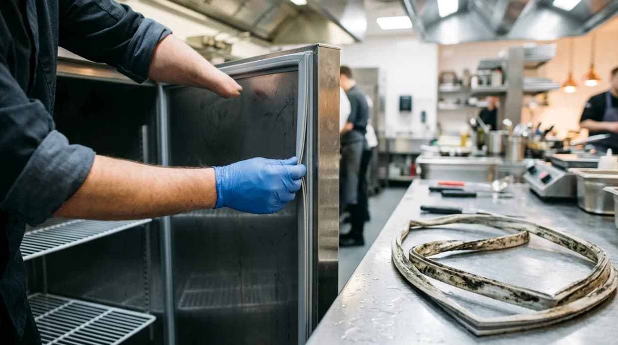 Výměna těsnění gastro chladniček: plesnivá guma je nález pro hygienu, ne kosmetická vada — Fyzické služby